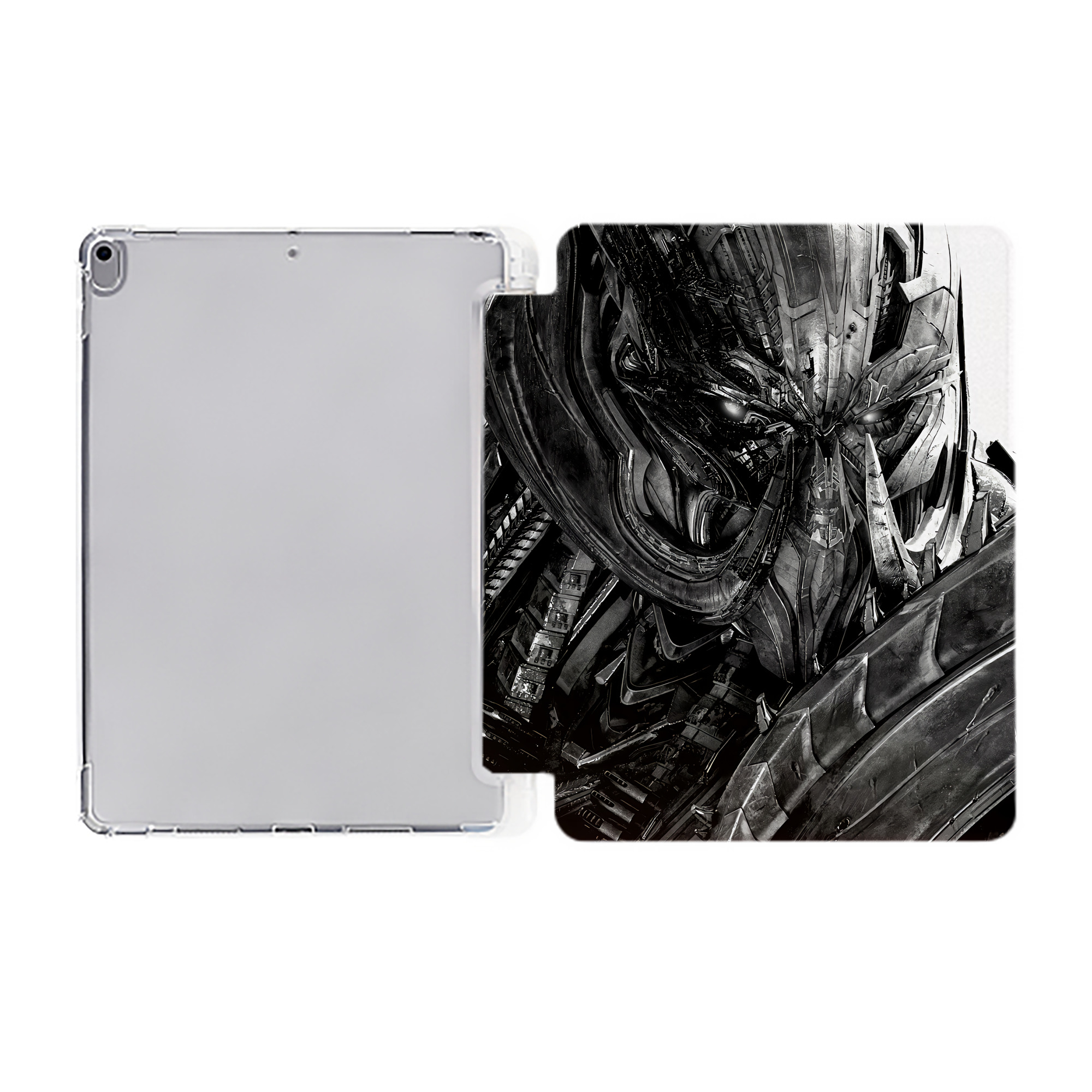 （画像用） Transformers トランスフォーマー IPad ケース ペン収納付き 三つ折りスタンド PUレザー×シリコン 対応機種9.5/10.5/10.9インチ